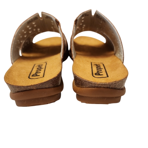Propet Fiona Brown Leather Slide Sandals 7.5 NWOT - Picture 7 of 13